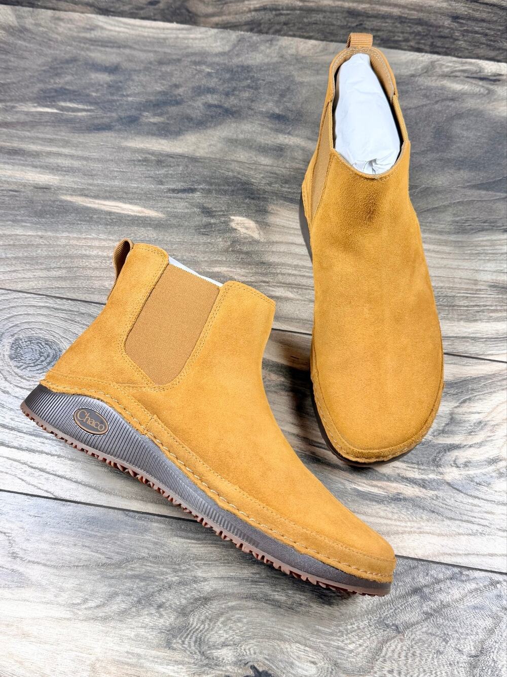 NIB Chaco Paonia Chelsea 9M 40 Ankle Boots Booties Caramel Brown Suede